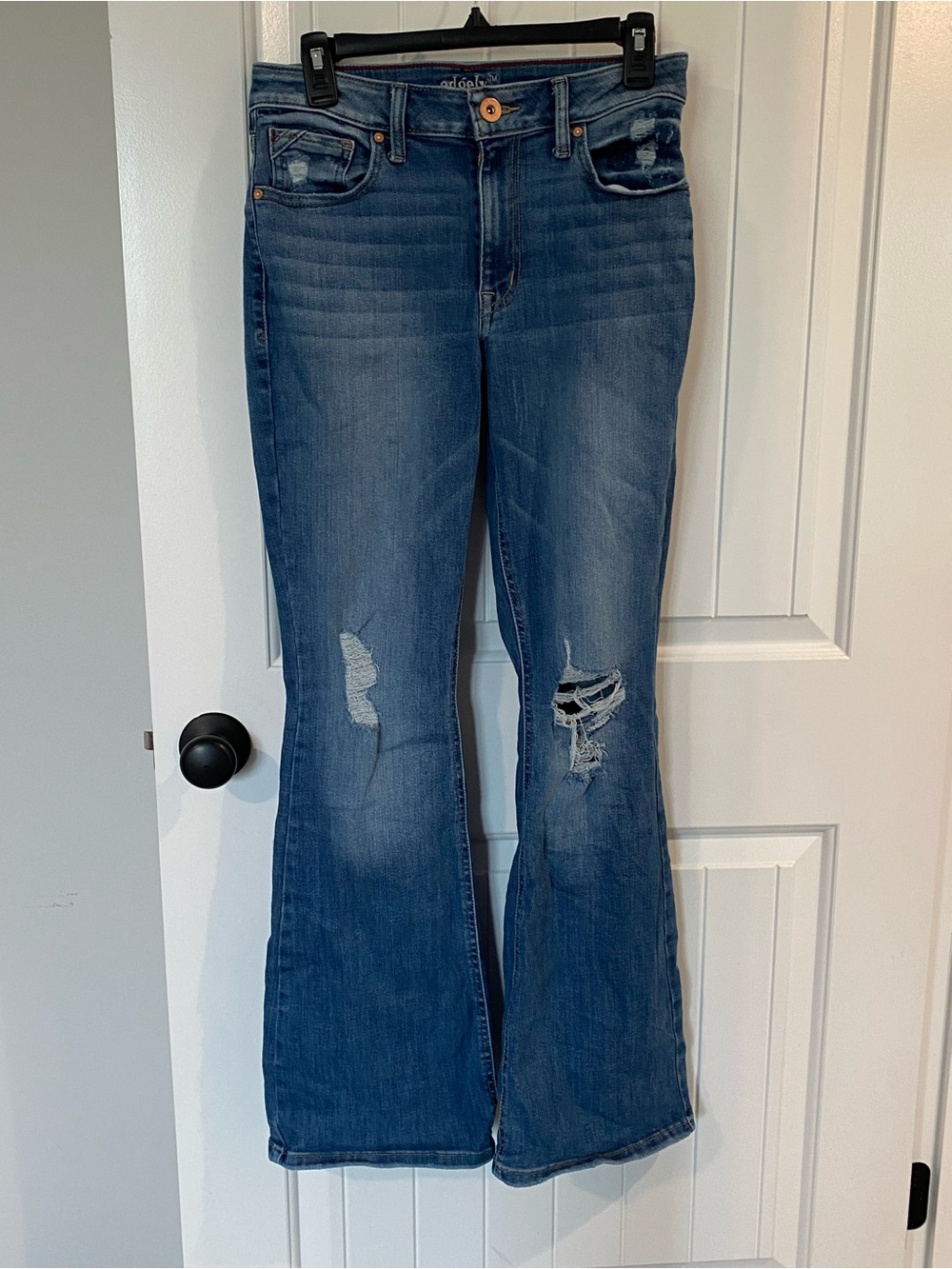 Maurices Edgerly Blue Distressed Flare Jeans